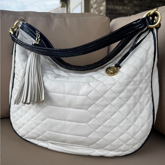 Brahmin Kathleen Crème Florentine LG Quilted Leather Slouchy Hobo/Tote - Picture 1 of 16